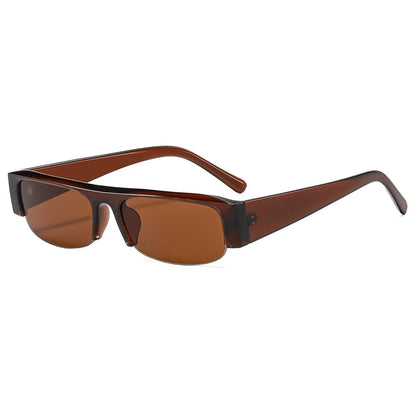 vintage small rectangle half frame black sunglasses for new fashion leopard gradient sun glasses ladies trendy driving eyewear