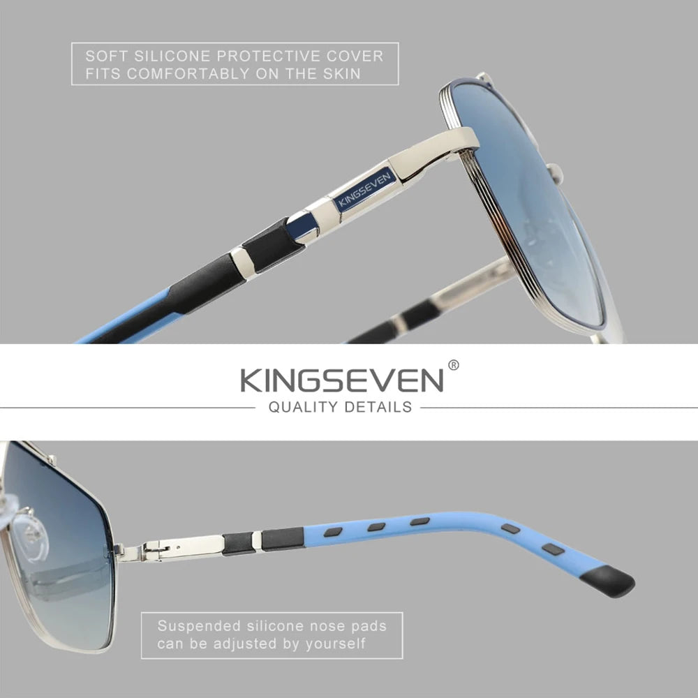Genuine KINGSEVEN Brand Aluminum Polarized Sunglasses For Men Women UV400 High Quality Driving Eyewear