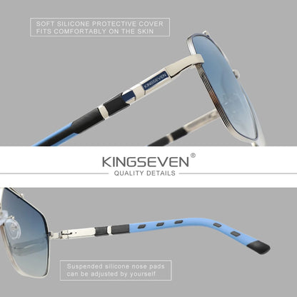 Genuine KINGSEVEN Brand Aluminum Polarized Sunglasses For Men Women UV400 High Quality Driving Eyewear