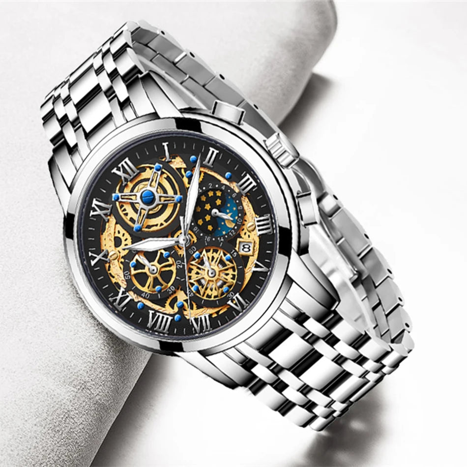 LIGE 2024 New Fashion Gold Women Watch Top Brand Luxury Waterproof Watches for Women Sport Quartz Chronograph Relogio Feminino