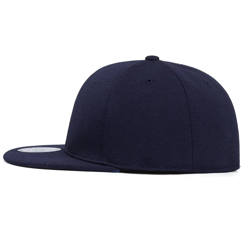 Casquettes Snapback fermées à l'arrière, non réglables, pour homme, de qualité, style hip-hop, ajustées, pour adulte, couleur unie, casquettes de baseball, 57-58 cm, pour petits visages
