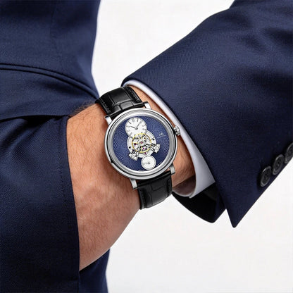 Shanghai Watch Sky Dome Men's Automatic Watches 42mm Center Flywheel Mechanical Wristwatch 5Bar Waterproof Watches Reloje S2101