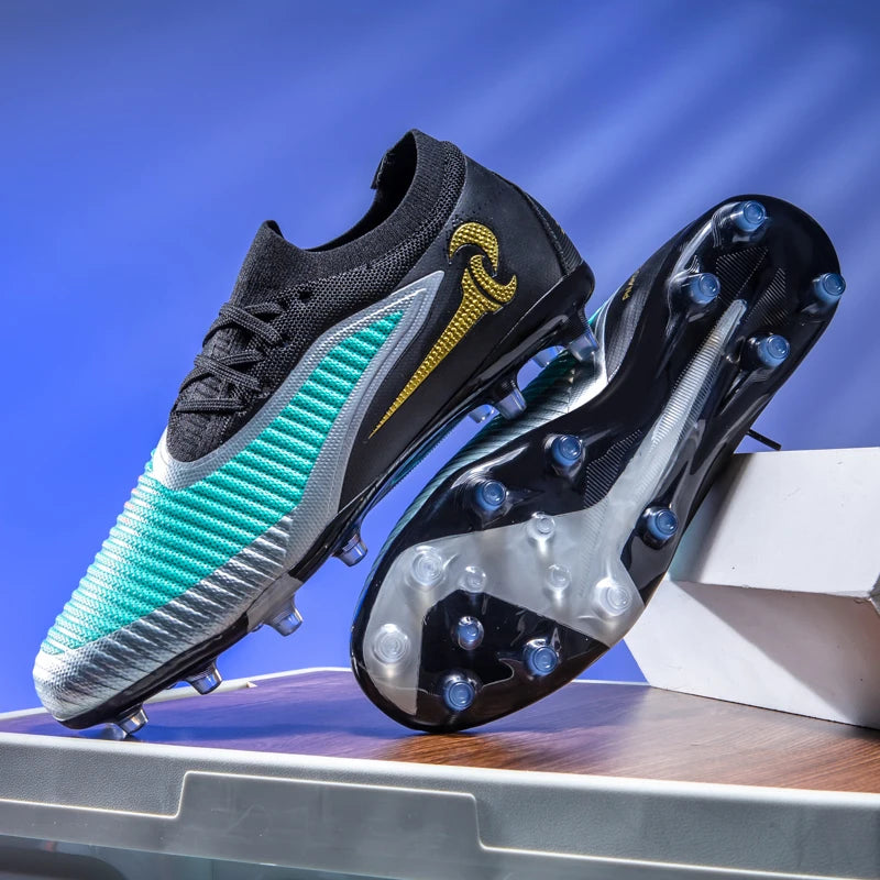 Męskie buty piłkarskie do sportu na świeżym powietrzu dla chłopców, z długimi kolcami, antypoślizgowe, oddychające, do meczów i treningów, buty piłkarskie dla dorosłych, wygodne