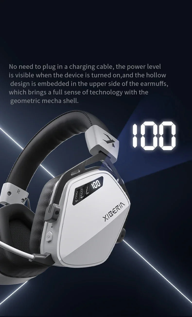 XIBERIA Wireless Gaming Headphones K03S Pro 7.1 Surround Sound Headset with Mic, Low Latency 2.4GHz Gamer Headphones, Long Battery Life Gaming Headset