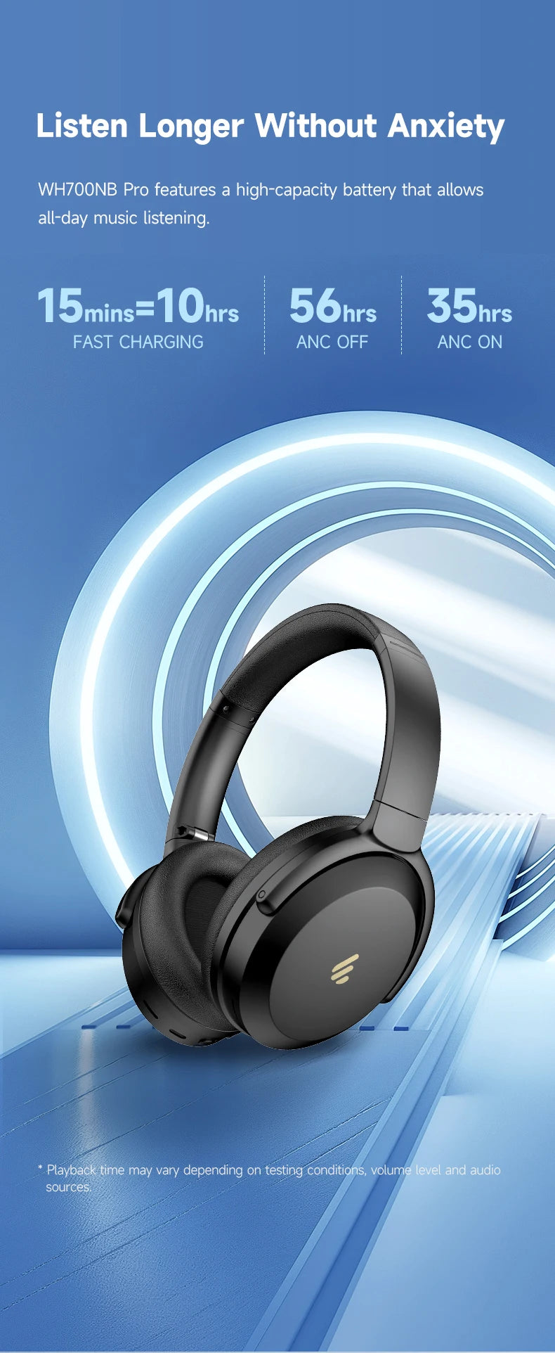 EDIFIER WH700NB Pro -43dB Hybrid ANC Wireless Over-Ear Headphones Bluetooth 5.4 Hi-Res 56H Playtime Fast Charging AI Clear Calls