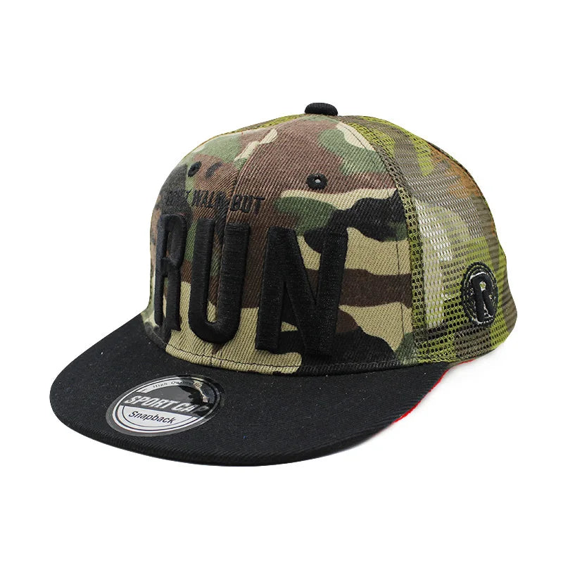 New Casual Children Summer Run Cap Boys Letter Embroidery Snapback Baseball Caps Fashion Outdoor Breathable Adjustable Girl Hat