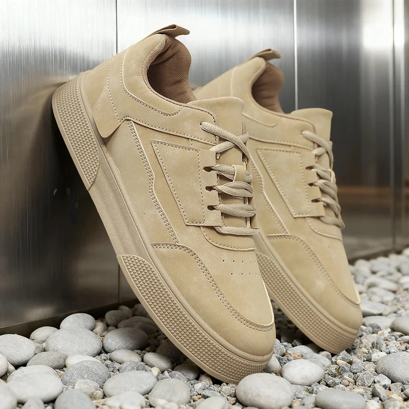 Leder-Freizeitsneaker für Herren – stilvolle Low-Top-Schnürschuhe für den Alltag und die Street-Fashion
