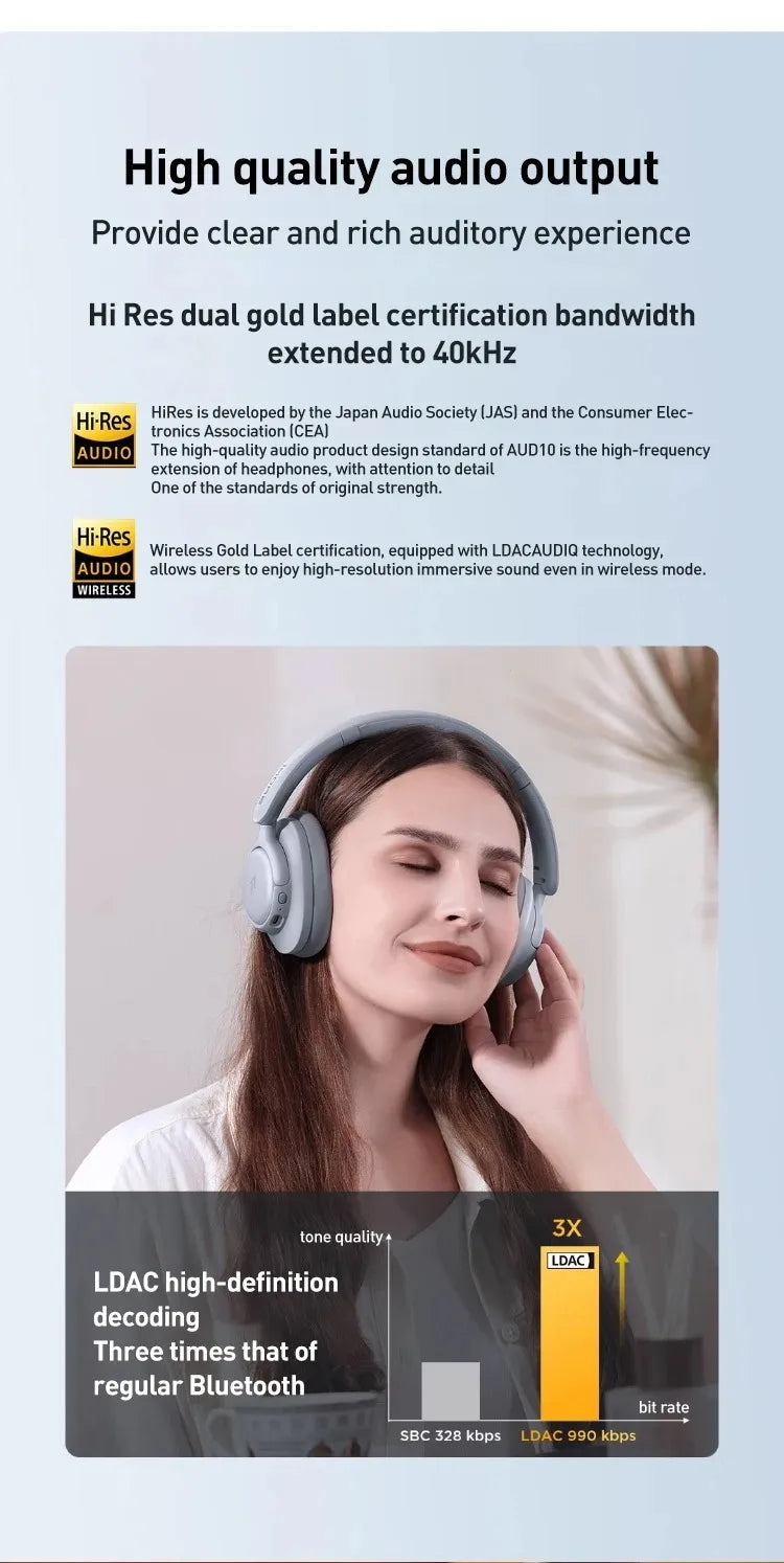 1MORE SonoFlow S Wireless Headphones with 42dB ANC, Hi-Res LDAC Audio, Bluetooth Noise Cancelling Headphones, 90H Playtime