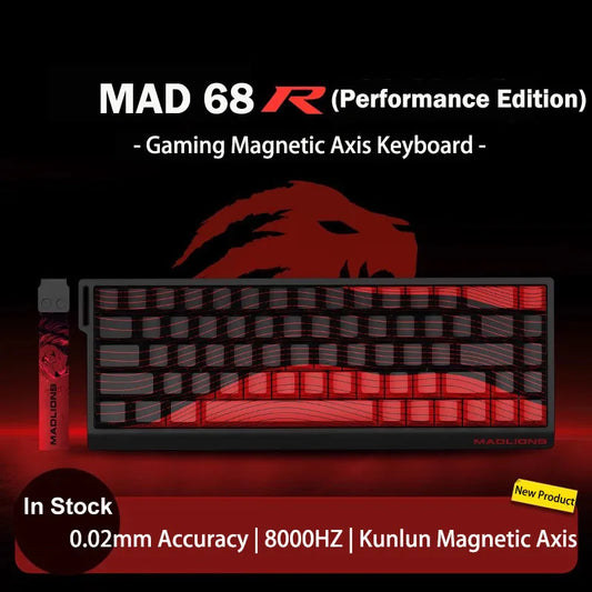 MADLIONS MAD 60/68HE Gaming Magnetic Switch Keyboard, Wired Mechanical Gaming Keyboard with 8K Polling Rate, Rapid Trigger, Hot Swappable RGB 61/68 Keys
