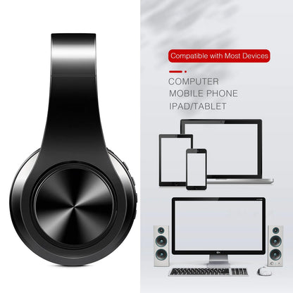 CATASSU Bluetooth 5.3 Wireless Headphones Over Ear Stereo Headset with Mic, Soft Leather Earmuffs, HiFi Sound for PC, Phone, TV & Laptop
