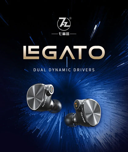 7Hz Legato Dual Dynamic Driver HiFi In-Ear Monitor Earphones, Premium Audiophile IEM with Detachable 0.78mm 2-Pin OCC Cable