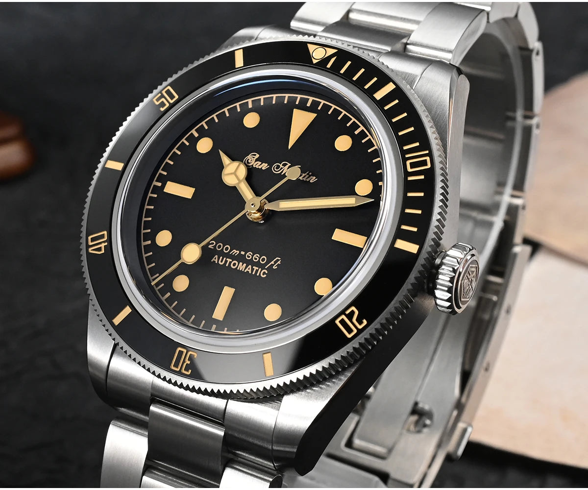 San Martin Vintage 38mm 6200 Diver Watch New Upgraded for Men Luxury NH35 Automatic Mechanical Sapphire Waterproof 200m Relojes