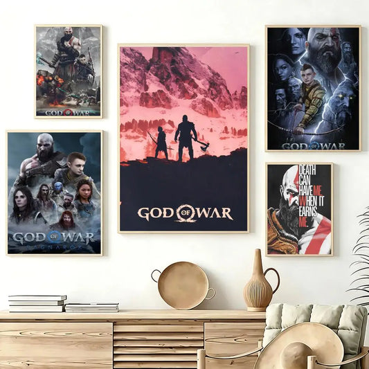 Mythic G-God of War RagnarokS Poster Stylish Art Poster Wall Decor for Living Room Bedroom Office Hotel Home Interior