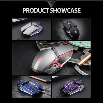 INPHIC W2 Gaming Mouse 8800 DPI Wired USB Optical Mouse with 6 Programmable Buttons, Silent Click, Ergonomic Design & RGB Breathing Light