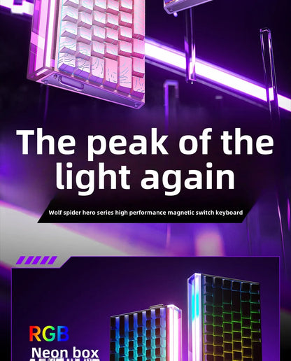 AULA HERO 84 HE Wired Mechanical Keyboard Music Rhythm RGB Gaming Keyboard 8K Return Magnetic Switch High Performance Keyboard