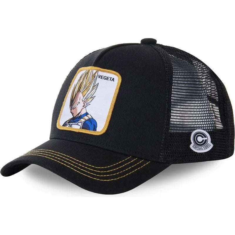 Cappellino da viaggio estivo Dragon Ball Buu Goku per uomo, con visiera, ricamo, stile hip-hop, visiera parasole, regolabile, in rete, tipo "trucker"
