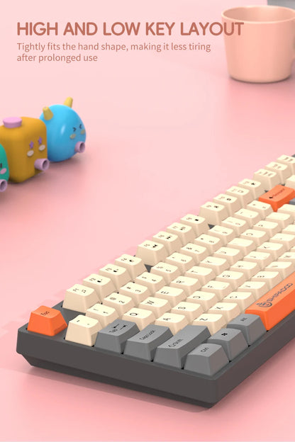 104Keys Wired Gaming Keyboard Ergonomics Splash Water Colorful ABS Wear-resistant Keycaps Keyboards with Technology Light Key