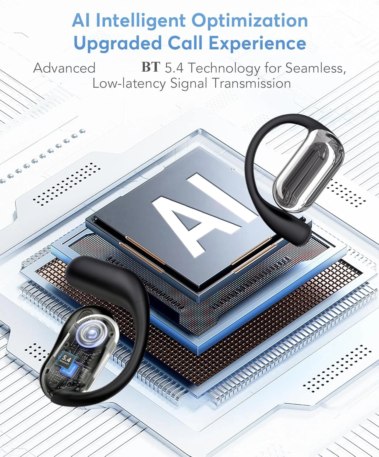 UYUXIO AI Translation Earbuds Real Time Translator Headphones, 144 Languages Smart Bluetooth Translator Earphones for Business