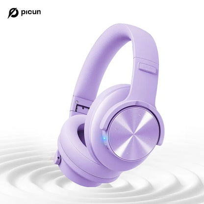 Picun B8 Wireless Bluetooth Headphones with 120H Playtime, Bluetooth 5.3, Deep Bass, Low Latency Gaming Headset with Microphone