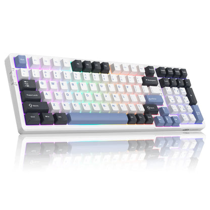 MageGee Light100 Wireless Mechanical Keyboard Side-Printed Hot-Swappable Tri-mode 2.4G/USB/BT RGB Gasket Creamy Gaming Keyboard