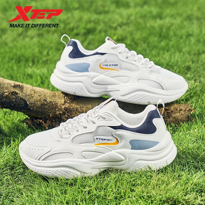 Sapatos casuais Xtep para homem: novidade de verão, em malha respirável, sola grossa, com salto, leves, para jovens, sapatos desportivos de moda 875319320001