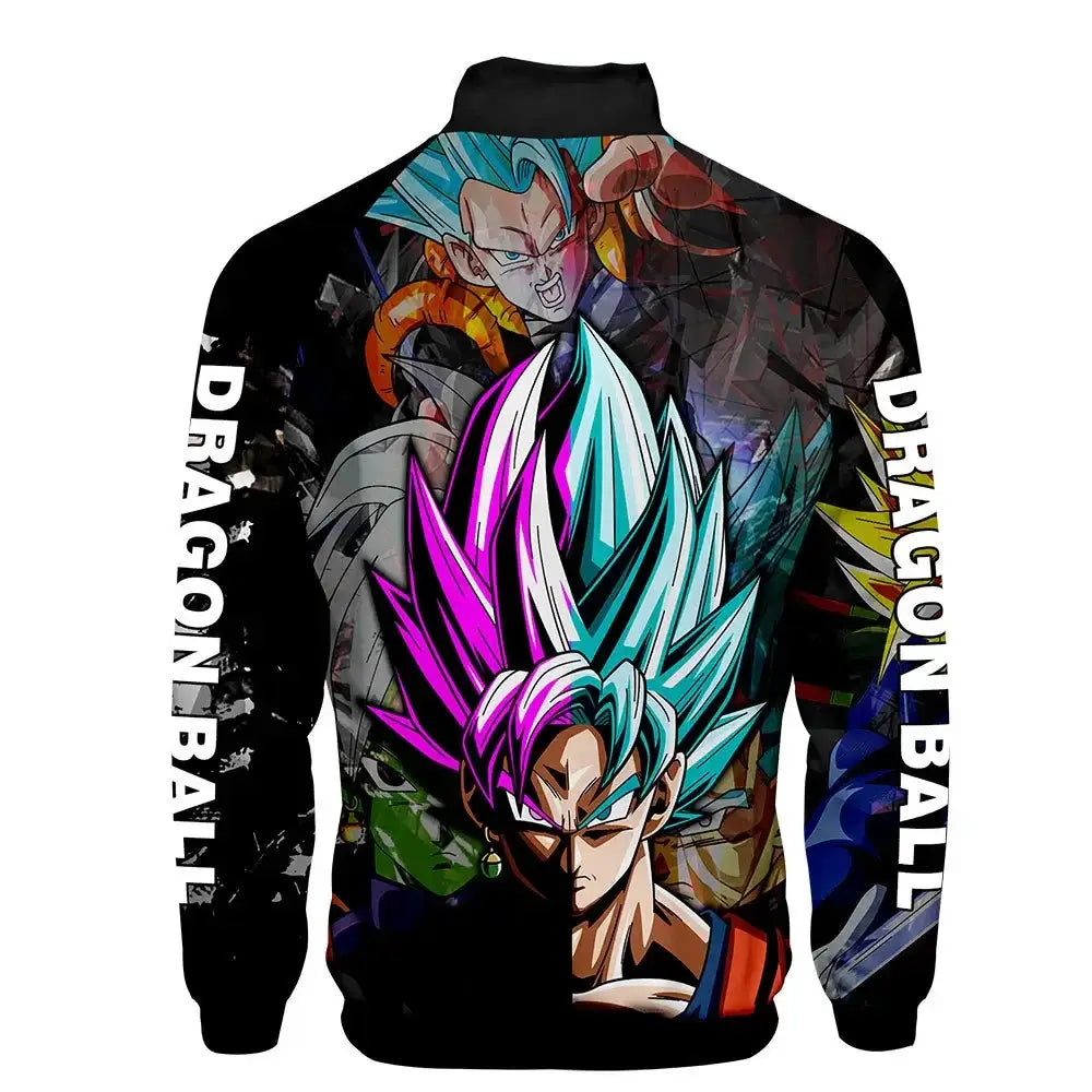 New Fashion Dragon Ball Print Stand Collar Zipper Hoodie Men Women Zipper Hoodies Jackets Long Sleeve Sport Hip Hop Sweatshirts, Produit gaming premium Fraquane