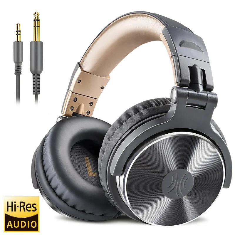 OneOdio Professional DJ Headphones Over-Ear Studio Monitor Headset with Microphone, HiFi Wired Bass Gaming Headphones for PC, Phone, PS4 & Xbox