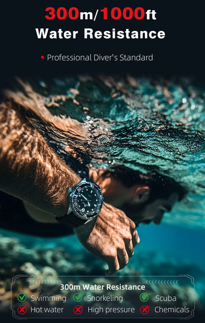 NORTH EDGE New TRITON Solar Powered Dive Watch Men Luxury Quartz Watches For Men 316L Stainless Steel Case Waterproof 300M