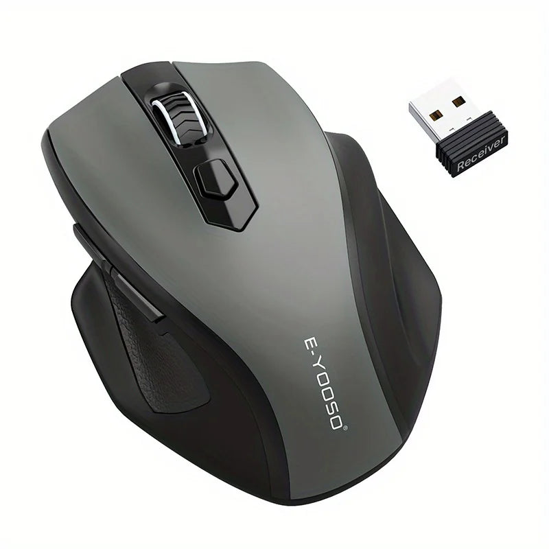 E-YOOSO 2.4G Wireless Ergonomic Mouse, 4800 DPI Optical Wireless Mouse with USB Receiver, Portable Computer Mouse for PC, Laptop & Office