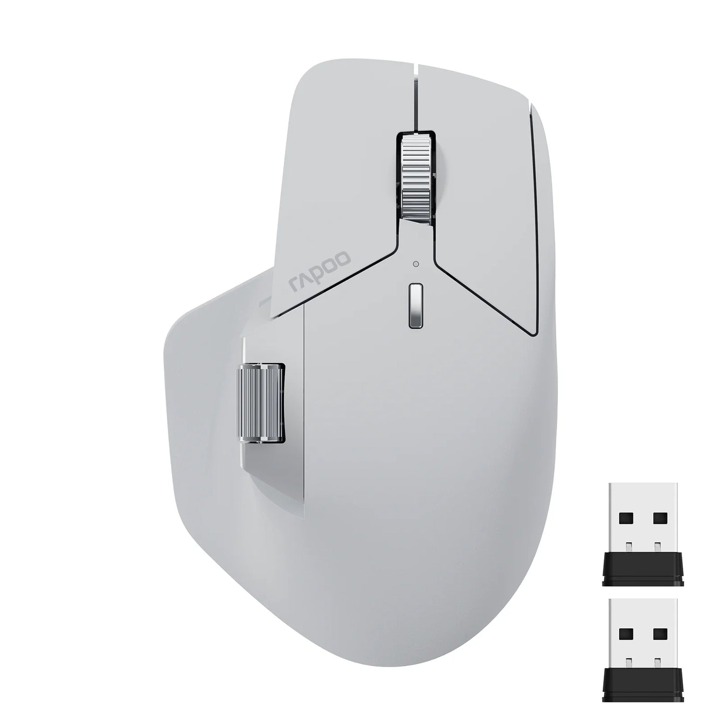 Rapoo MT760 Rechargeable Multi-Device Bluetooth Wireless Mouse, 4000 DPI Ergonomic Wireless Mouse with Tri-Mode Connection for Up to 4 Devices