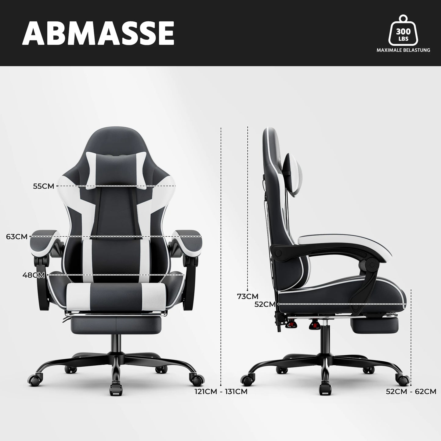 Ergonomic Gaming Chair Office Chair with Breathable Fabric, 360° Swivel Desk Chair, Adjustable Height Computer Chair with Lumbar Support