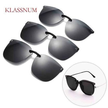 New Arrival Polarized Flip-up Clips Sunglasses for Myopia glasses, Retro Big Size Square Al-Mg glass Clip-on Sunglass Clip C3167