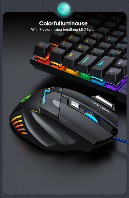 IMICE X7 Optical Gaming Mouse, Wired RGB Gaming Mouse with Adjustable DPI, Ergonomic Anti-Slip USB Gaming Mouse for PC, Laptop & Desktop