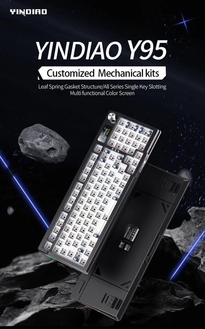 YINDIAOY95 Mechanical Keyboard KIT With Display Screen RGB Backlit Gasket Structure Gaming Hot Swap Keyboard for Customized
