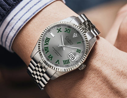 CADISEN 38MM Men's Automatic Mechanical Watch Luxury AR Sapphire Glass Water Resistant Stainless Steel MIYOTA 8215 Reloj Hombre