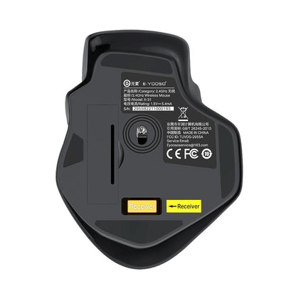 E-YOOSO X-31 Wireless Mouse 2.4G Ergonomic Mouse, 4800 DPI Optical Gaming & Office Mouse for PC, Laptop, MacBook & Notebook