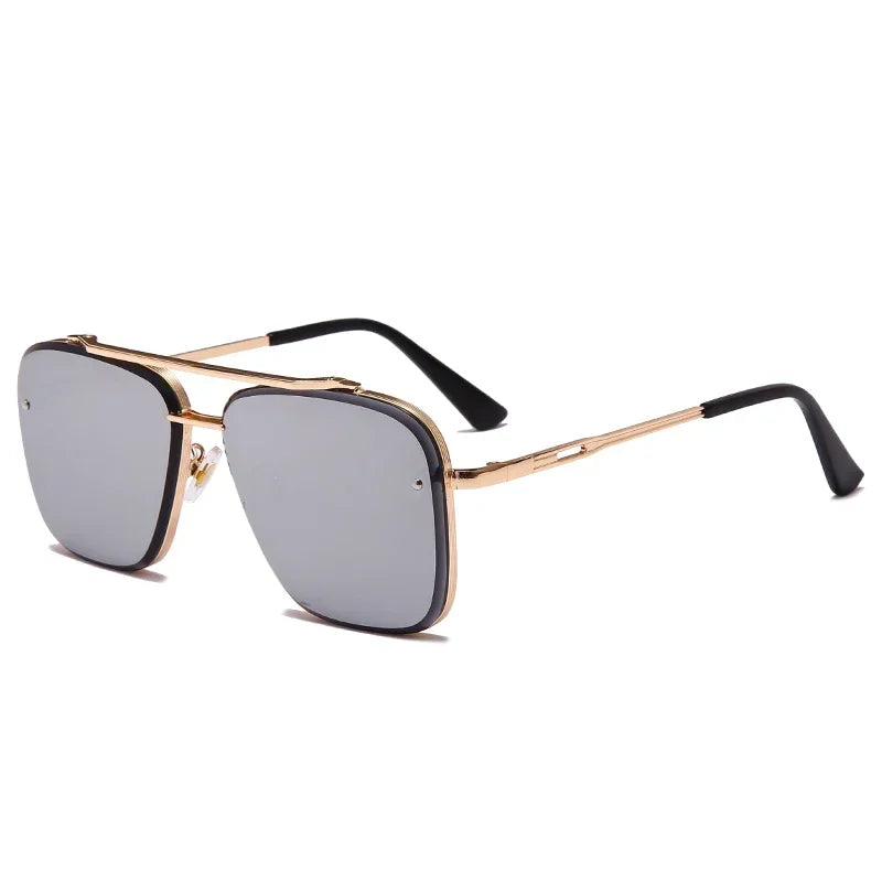 Classic Square Sunglasses Cool Men Vintage Luxury Brand Design Metal Sun Glasses Women Shades UV400 Oculos De Sol