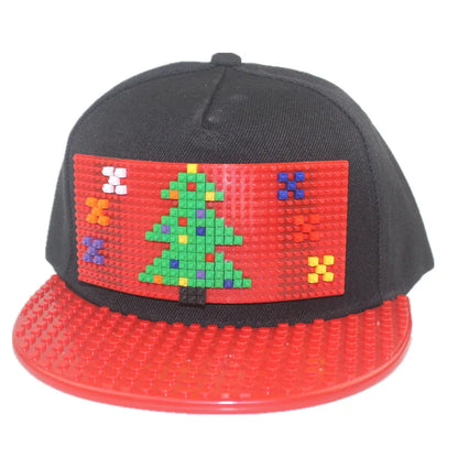 Tegneserie-patchwork-baseballkasketter, DIY-blokke, snapback-kasketter, hiphop-kasketter til mænd og kvinder, aftagelige pixel-kasketter, dad hats, kasketter til børn og voksne