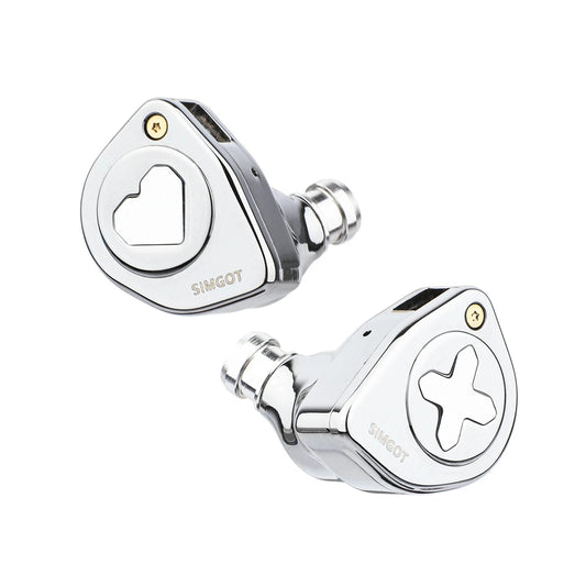 SIMGOT EW300 HiFi Hybrid IEM Earphones 1DD+1Planar+1PZT Driver Wired Earbuds with Detachable Nozzles Silver-Plated OFC Cable for Music
