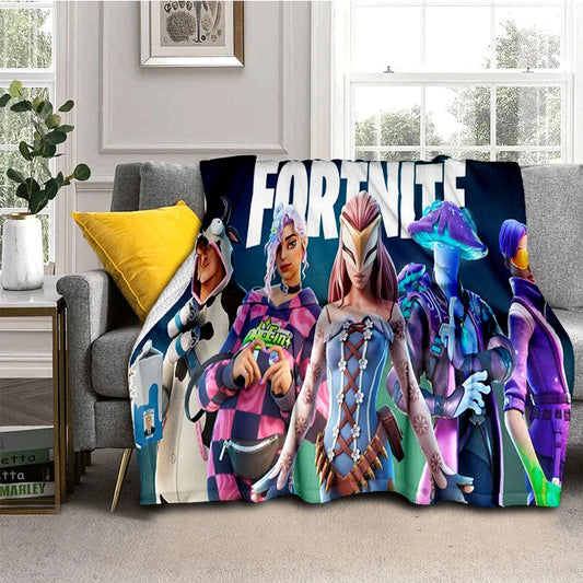 3D F-Fortnites crtana gaming flanelska deka, mekana i topla deka za prebacivanje za spavaću sobu, dnevni boravak, krevet, putovanja, kampiranje, piknik i poklon