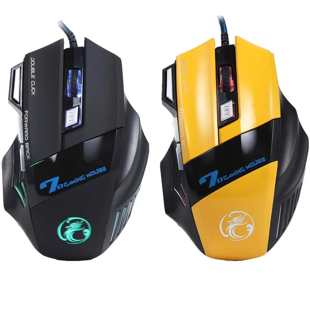5500 DPI USB Wired Gaming Mouse, 7-Button RGB Optical Gaming Mouse for PC, Ergonomic High-Precision Computer Gaming Mouse for Windows & Laptop