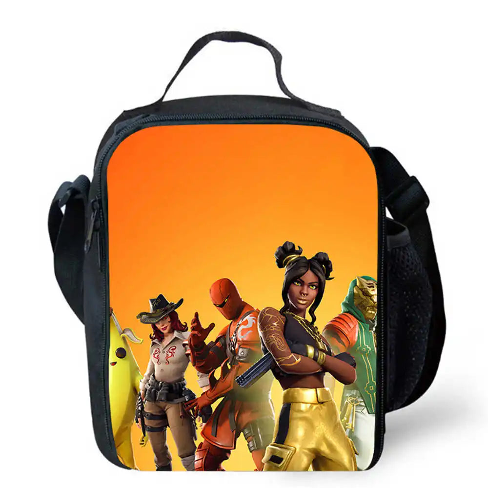 Sacos de Almoço para Crianças, Sacos de Piquenique Escolares Cartoon Fort-nite para Meninas e Meninos, Sacos de Almoço Térmicos para Crianças, Portáteis e Leves