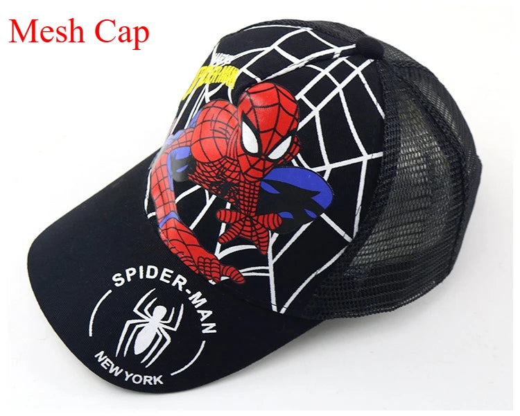 Figurka z anime Marvela Spider-Man – czapka z daszkiem z motywem kreskówkowym, bawełna i poliester, czapka z daszkiem dla chłopców i dziewcząt, akcesoria do nakryć głowy, prezent urodzinowy dla dzieci