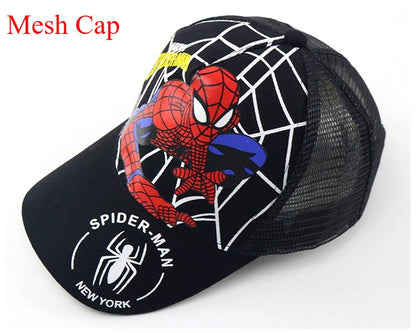 Figurka z anime Marvela Spider-Man – czapka z daszkiem z motywem kreskówkowym, bawełna i poliester, czapka z daszkiem dla chłopców i dziewcząt, akcesoria do nakryć głowy, prezent urodzinowy dla dzieci