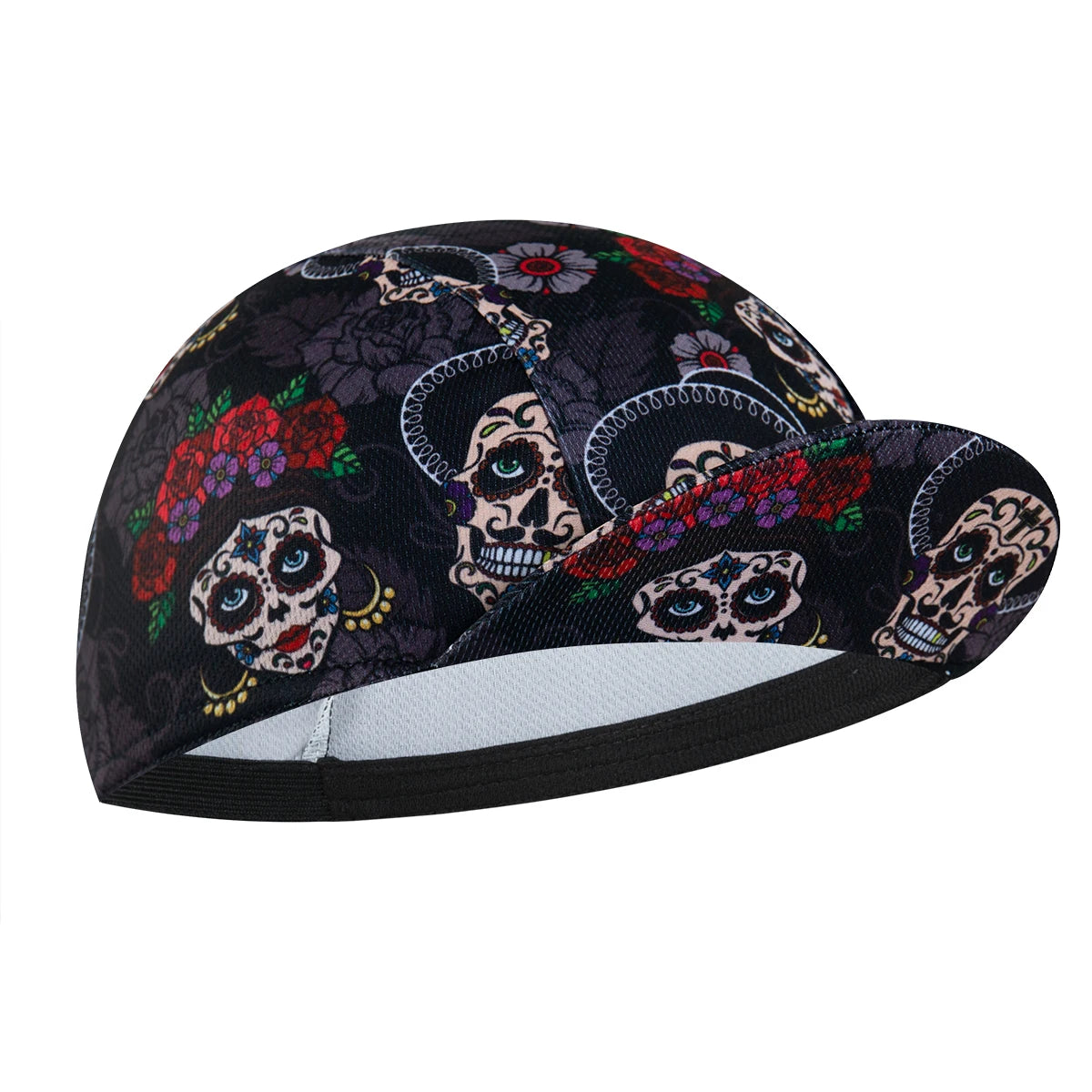 Cappellino da ciclismo con teschio per uomo e donna, cappellino sportivo da esterno, estivo, traspirante, da indossare sotto il casco da ciclismo