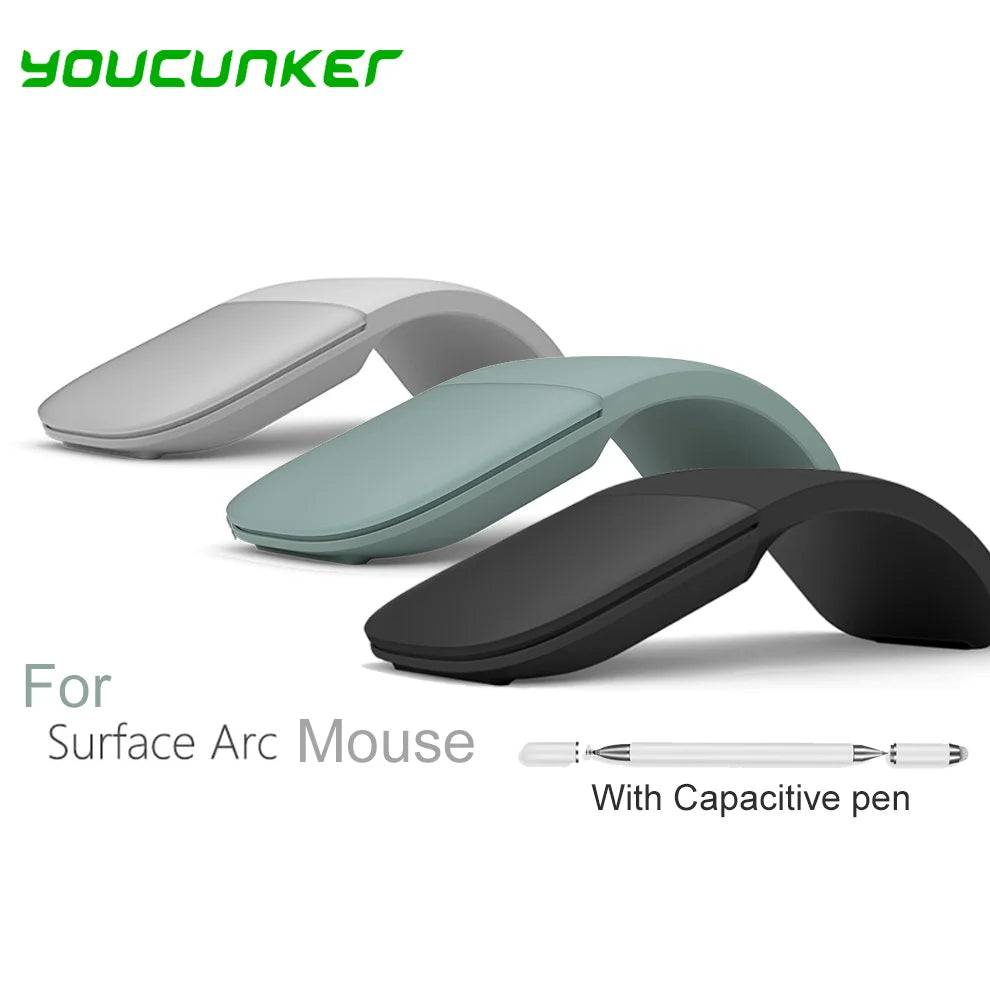 Bluetooth Arc Touch Mouse for Microsoft Surface, Wireless Ergonomic Bluetooth Mouse, Silent Foldable Laser Mouse for Laptop, PC & Windows