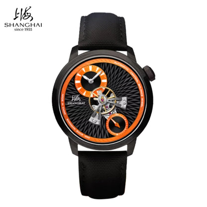 Shanghai Watch Sky Dome Men's Automatic Watches 42mm Center Flywheel Mechanical Wristwatch 5Bar Waterproof Watches Reloje S2101