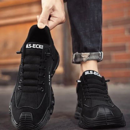 2025 Fall Fashion Men's Casual Shoes Black Simple Breathable Board Shoes Wearable and Comfortable  EVA Jogging Shoes
