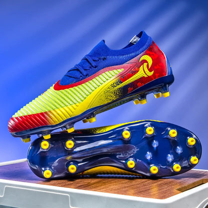 Męskie buty piłkarskie do sportu na świeżym powietrzu dla chłopców, z długimi kolcami, antypoślizgowe, oddychające, do meczów i treningów, buty piłkarskie dla dorosłych, wygodne