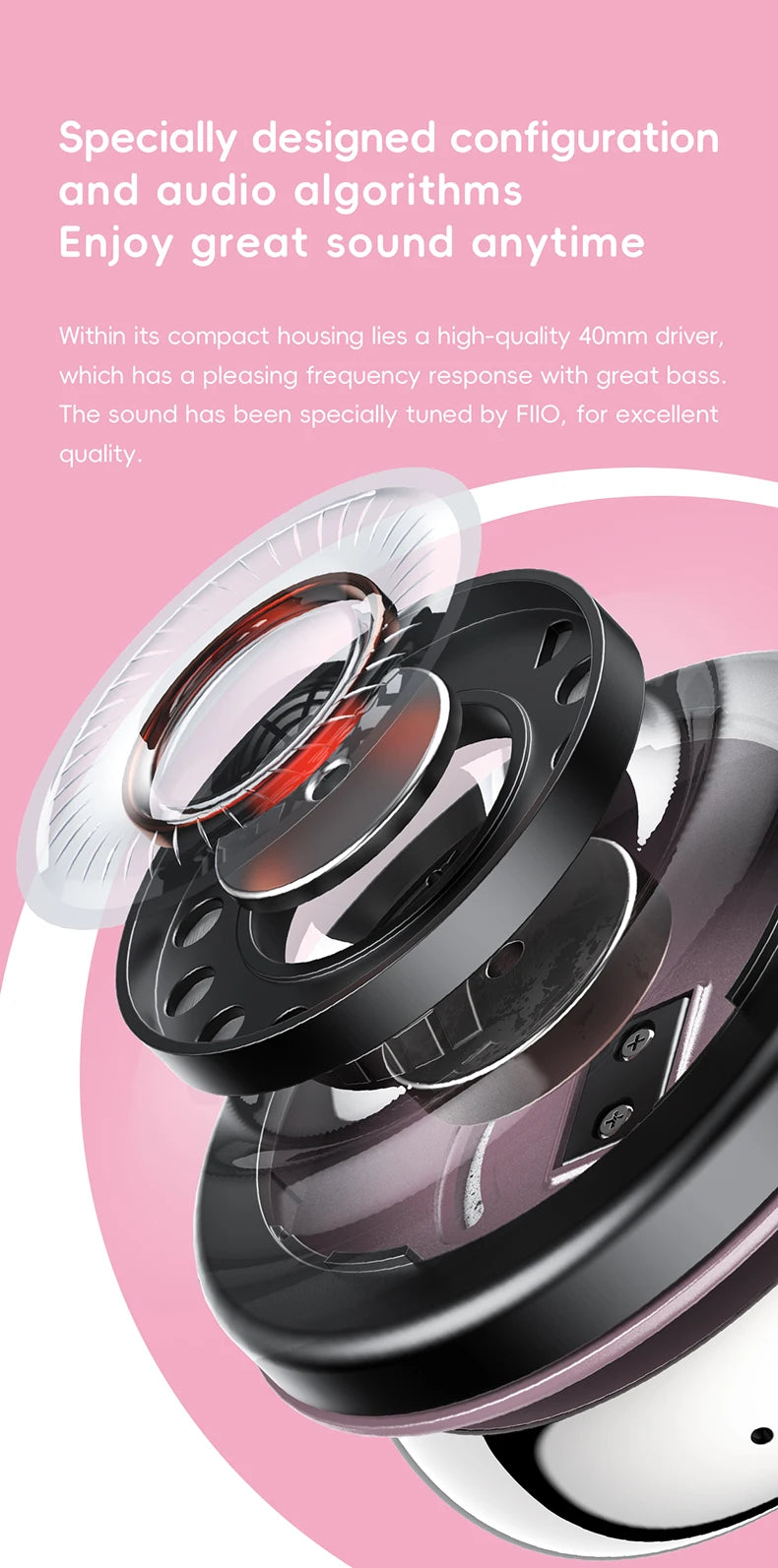 FiiO ANYTIME Bluetooth 5.4 Wireless Headphones with Noise Cancelling, Hi-Res Audio Over-Ear Bluetooth Headphones with Mic, Premium Wireless Earphones